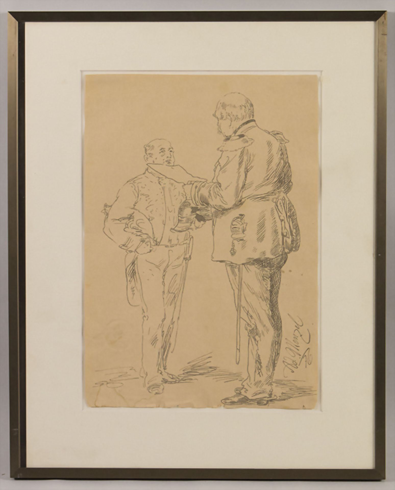 Adolph VON MENZEL (1815-1905), zugeschrieben, 'Otto von Bismarck im Gespräch mit General', ... - Image 2 of 4
