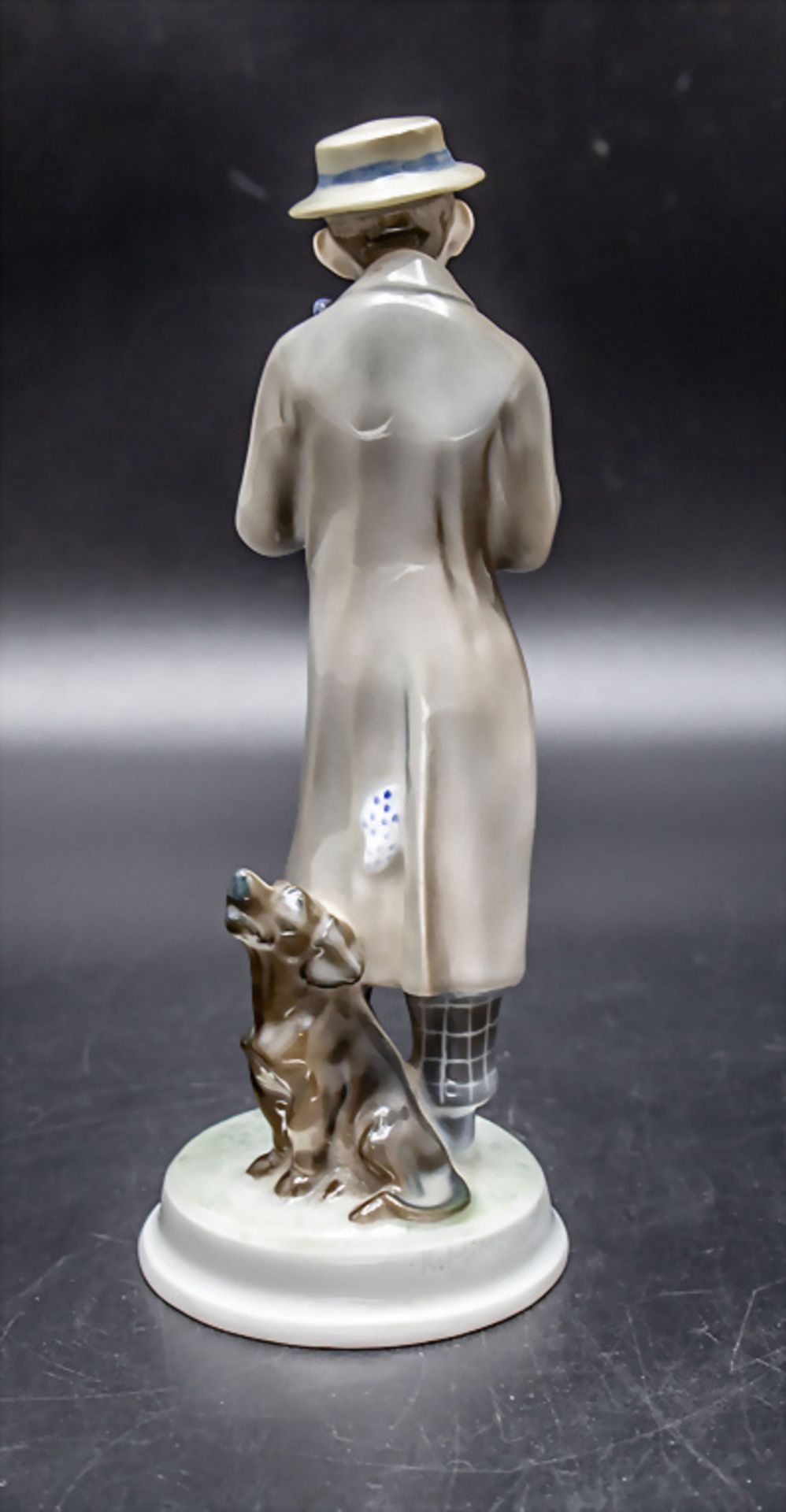 Porzellanfigur 'Klarinettist mit Hund' / A porcelain figure of a clarinetist with dog, ... - Image 3 of 6