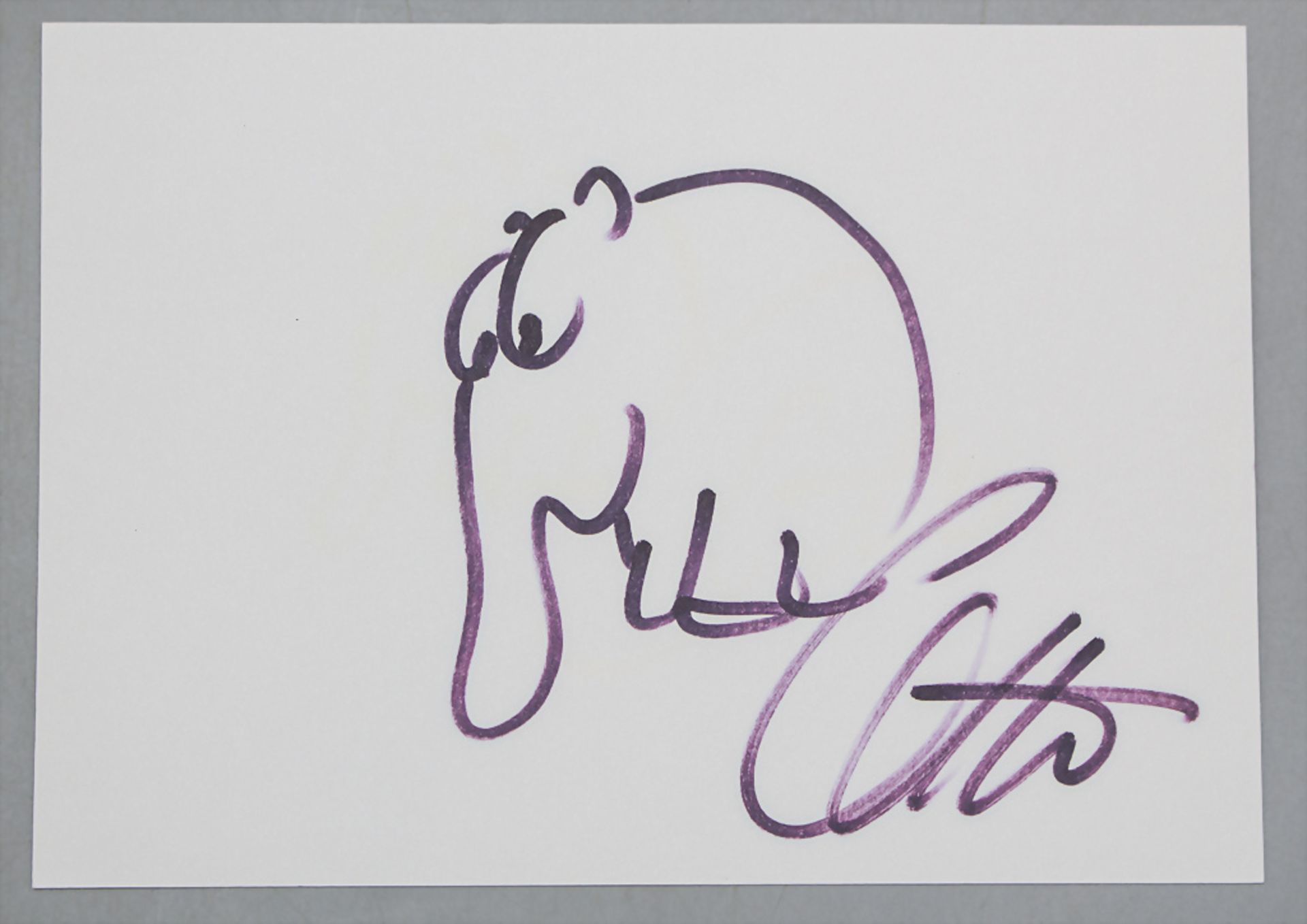 Autograph und Zeichnung Otto Walkes (*1948)