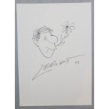 Autograph und Zeichnung von Vicco VON BÜLOW bzw. LORIOT (*1923-2011), 1997