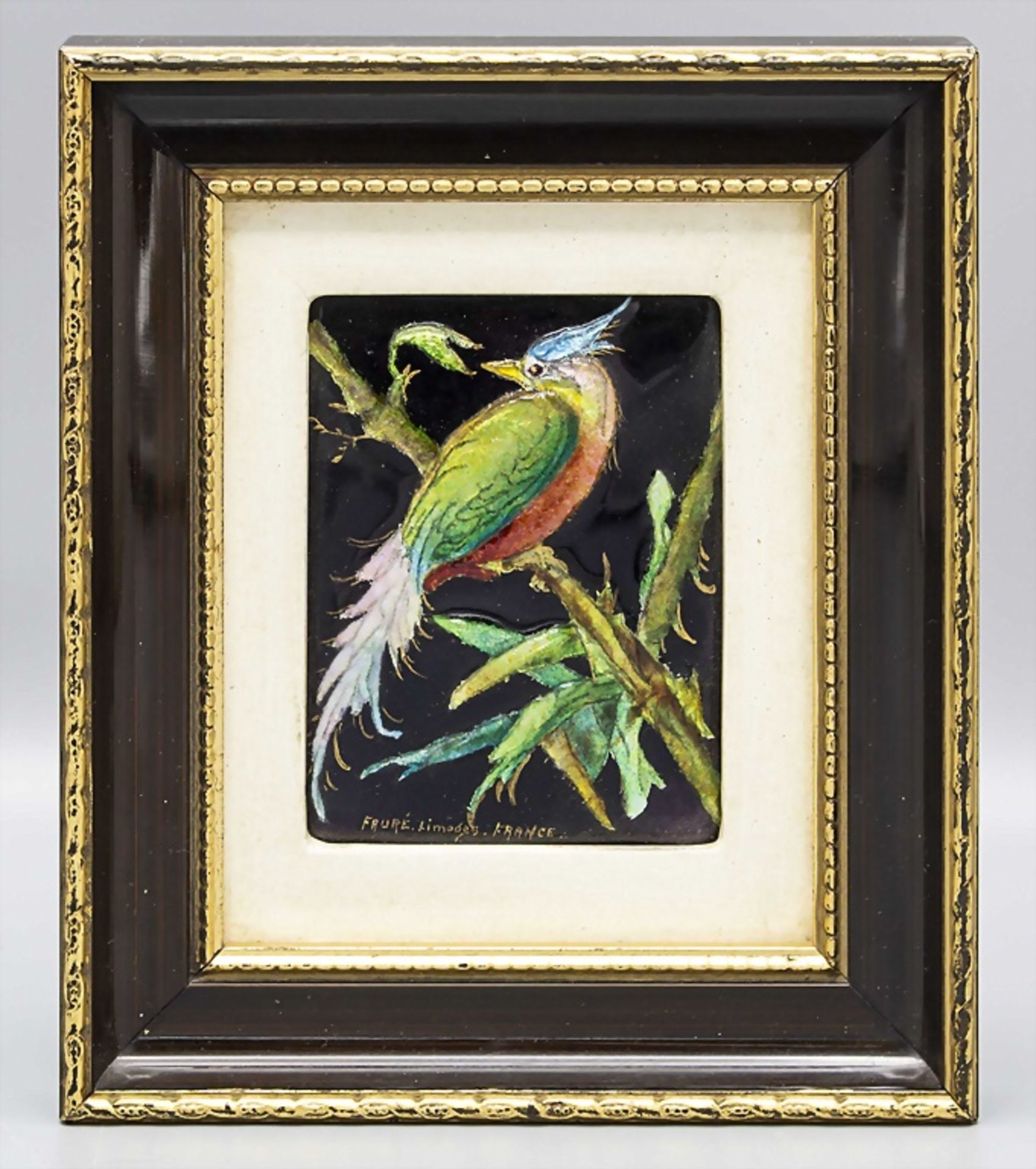 Camille FAURÉ (1874-1956), Emaillebild 'Oiseau de Iles' / 'Inselvogel' / An enamel picture ...