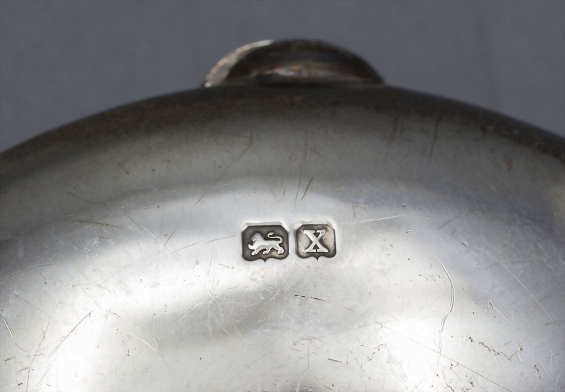 Großes rundes Silber Medaillon mit Spiegel / A large round silver medallion with mirror, ... - Bild 5 aus 5