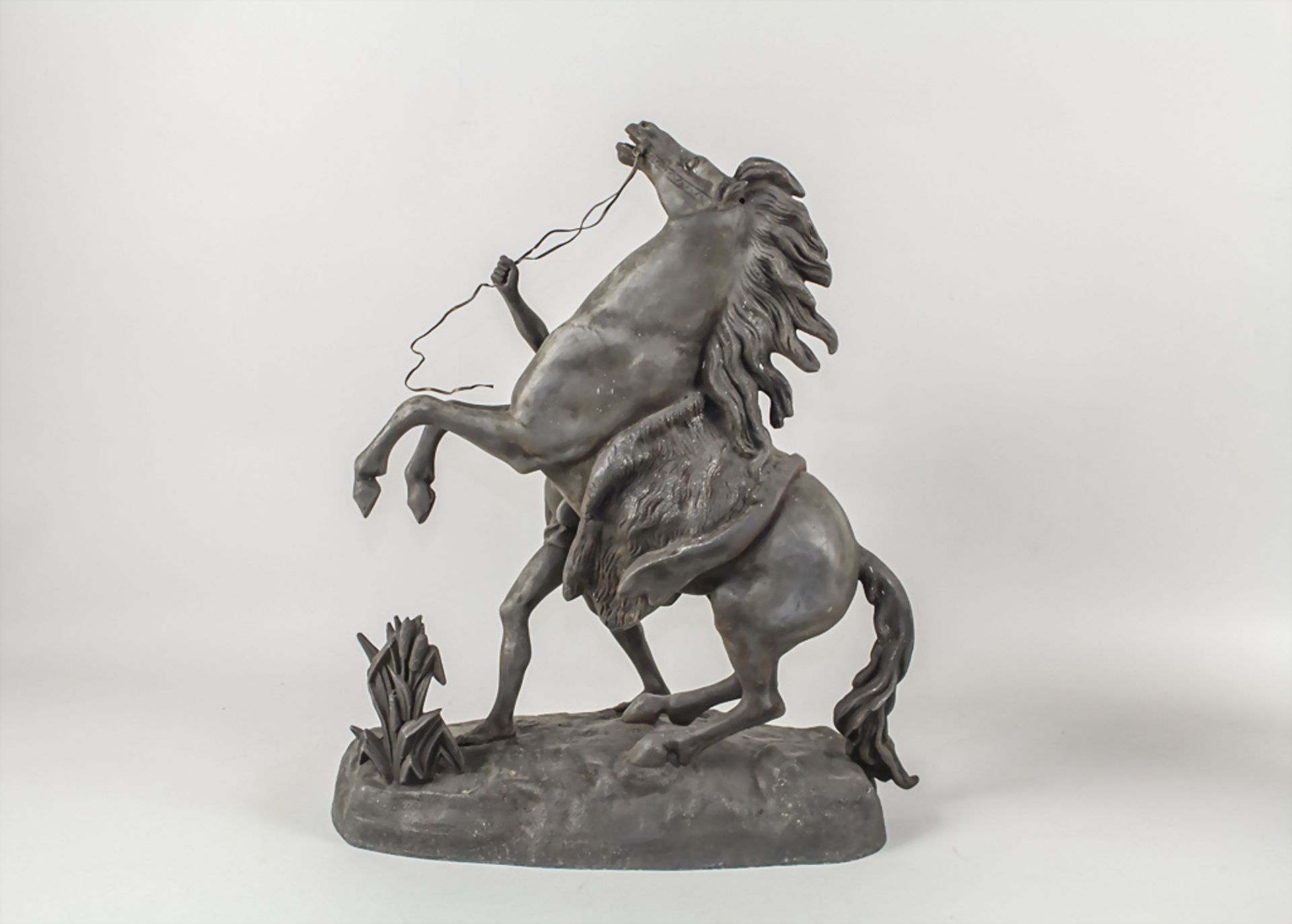 2 Pferde mit Pferdebändiger / 2 horses with horse tamer, nach Guillaume Coustou, 2. Hälfte 19. Jh. - Image 2 of 14