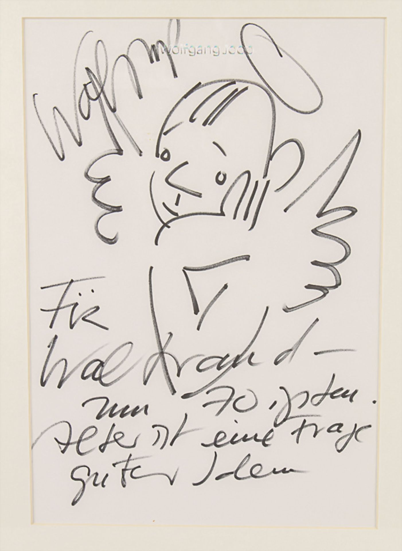 Autograph und Zeichnung Wolfgang Joop (*1944)