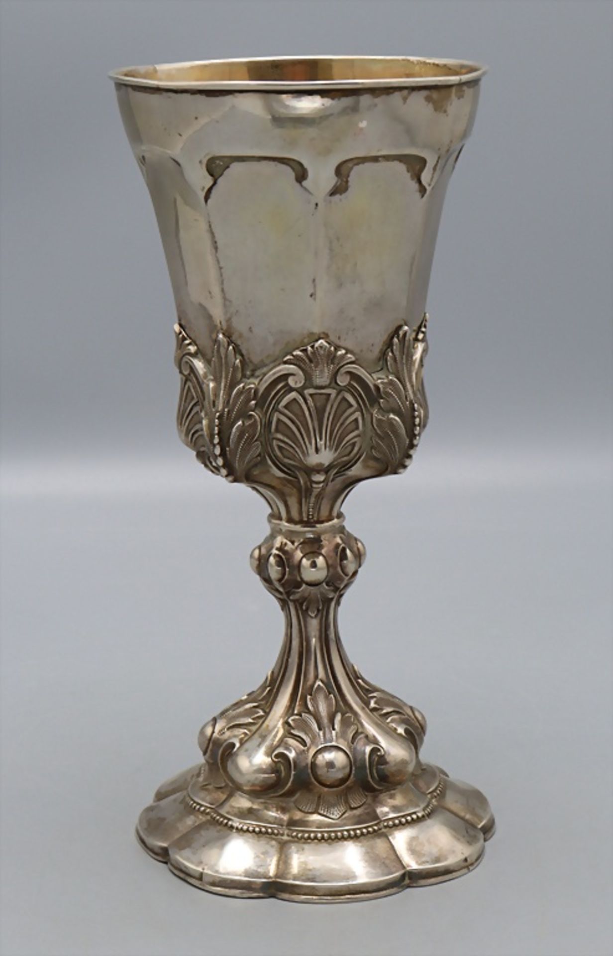 Weinkelch / A silver wine goblet, deutsch, 19. Jh. - Image 5 of 8