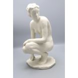 Porzellanfigur 'Die Hockende' / A porcelain figure of 'A crouching woman', Fritz Klimsch, ...