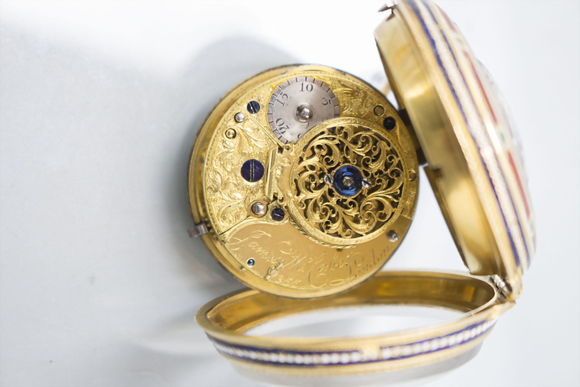 Louis-Seize Taschenuhr mit Email / An 18 ct gold pocket watch, James Mc Cabe, London, um 1777 - Image 5 of 5