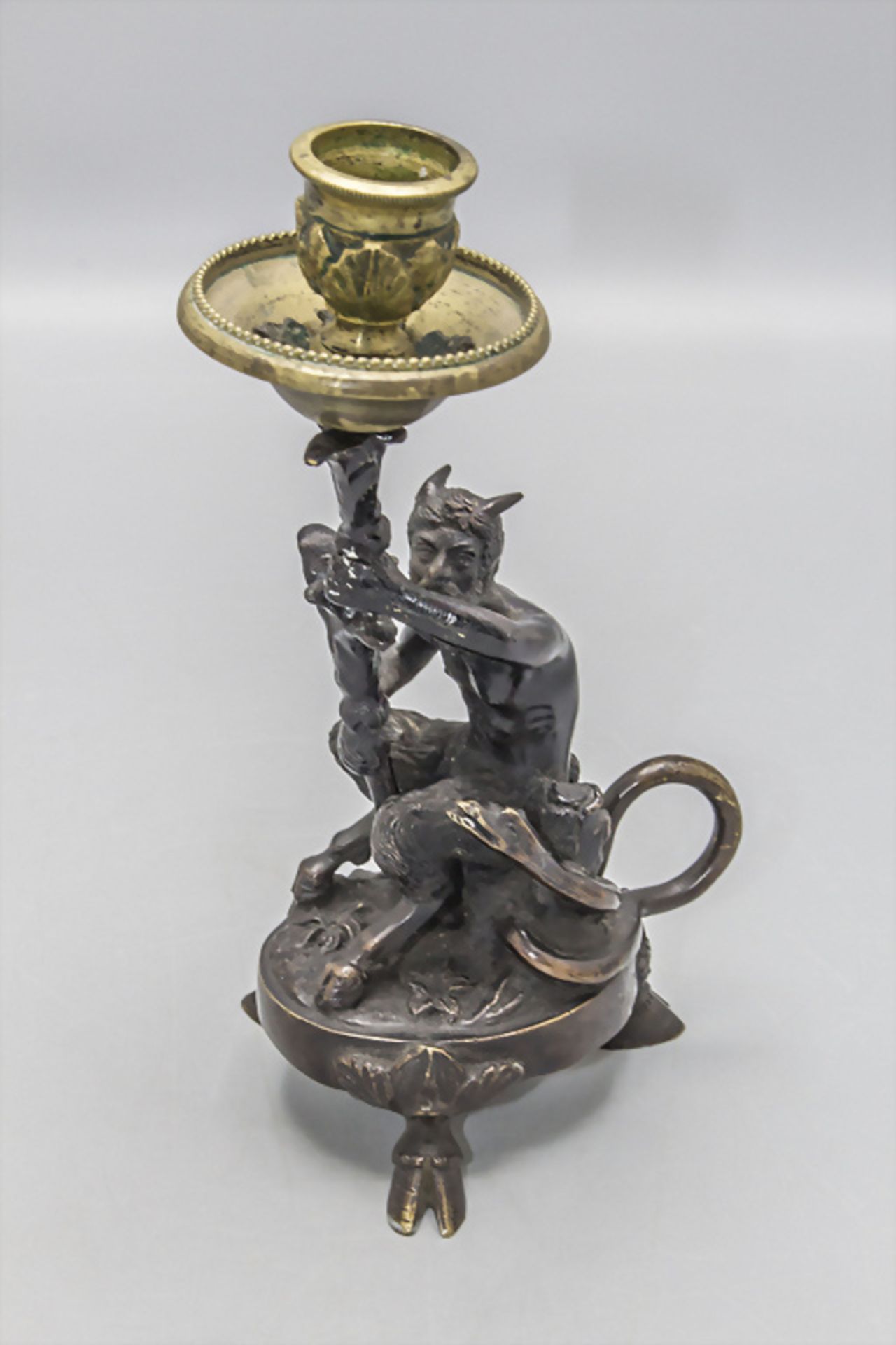 Bronze Figurenleuchter 'Satan' / A bronze figural candle holder 'Satan', um 1900