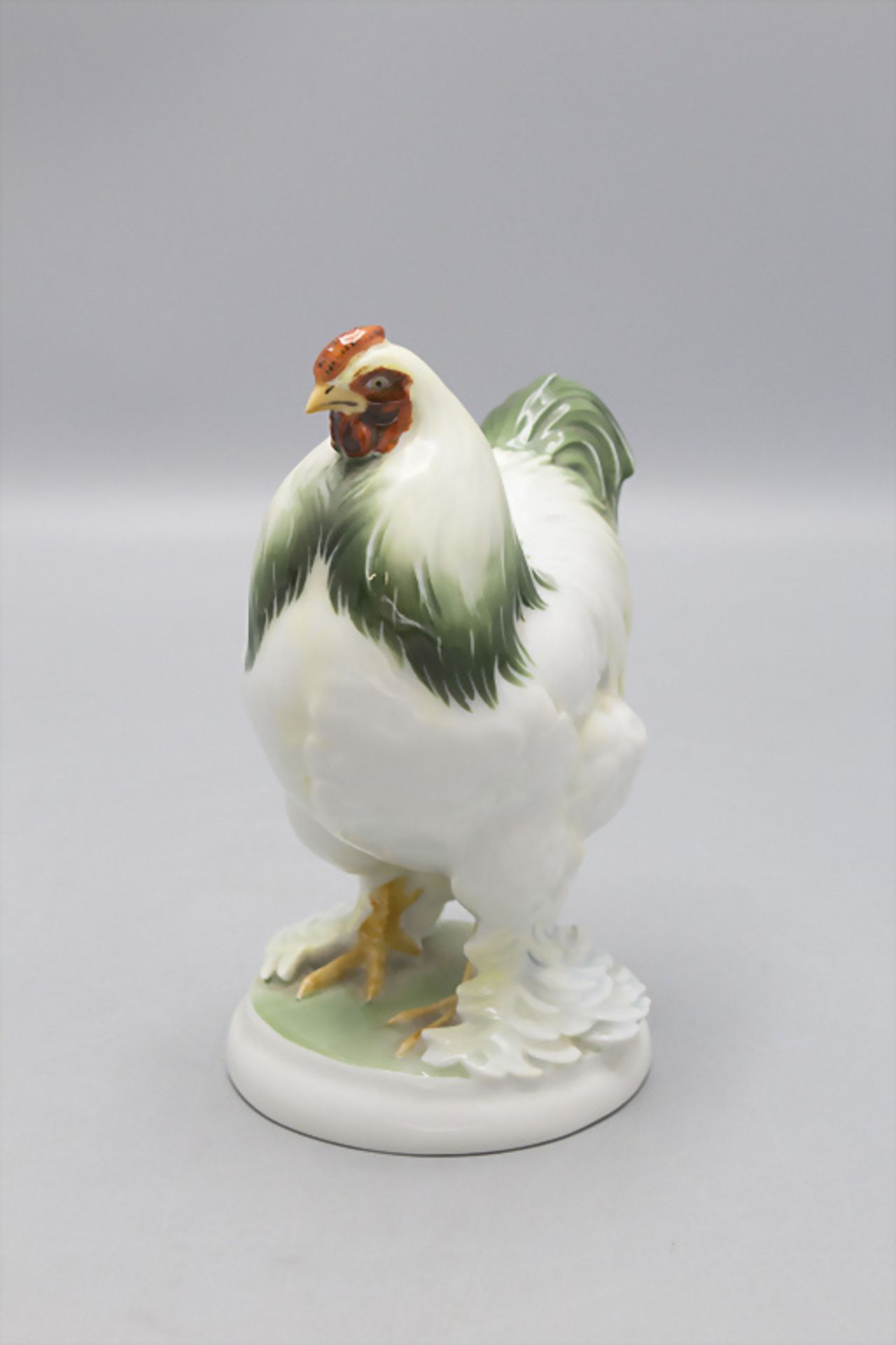 Stehender Brahma Hahn / A Brahma rooster, Ottmar Obermaier, Rosenthal, Selb, um 1925 - Image 2 of 5