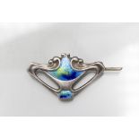 Jugendstil Silber und Emaille Brosche / An Arts and Crafts silver and enamel brooch, Charles ...