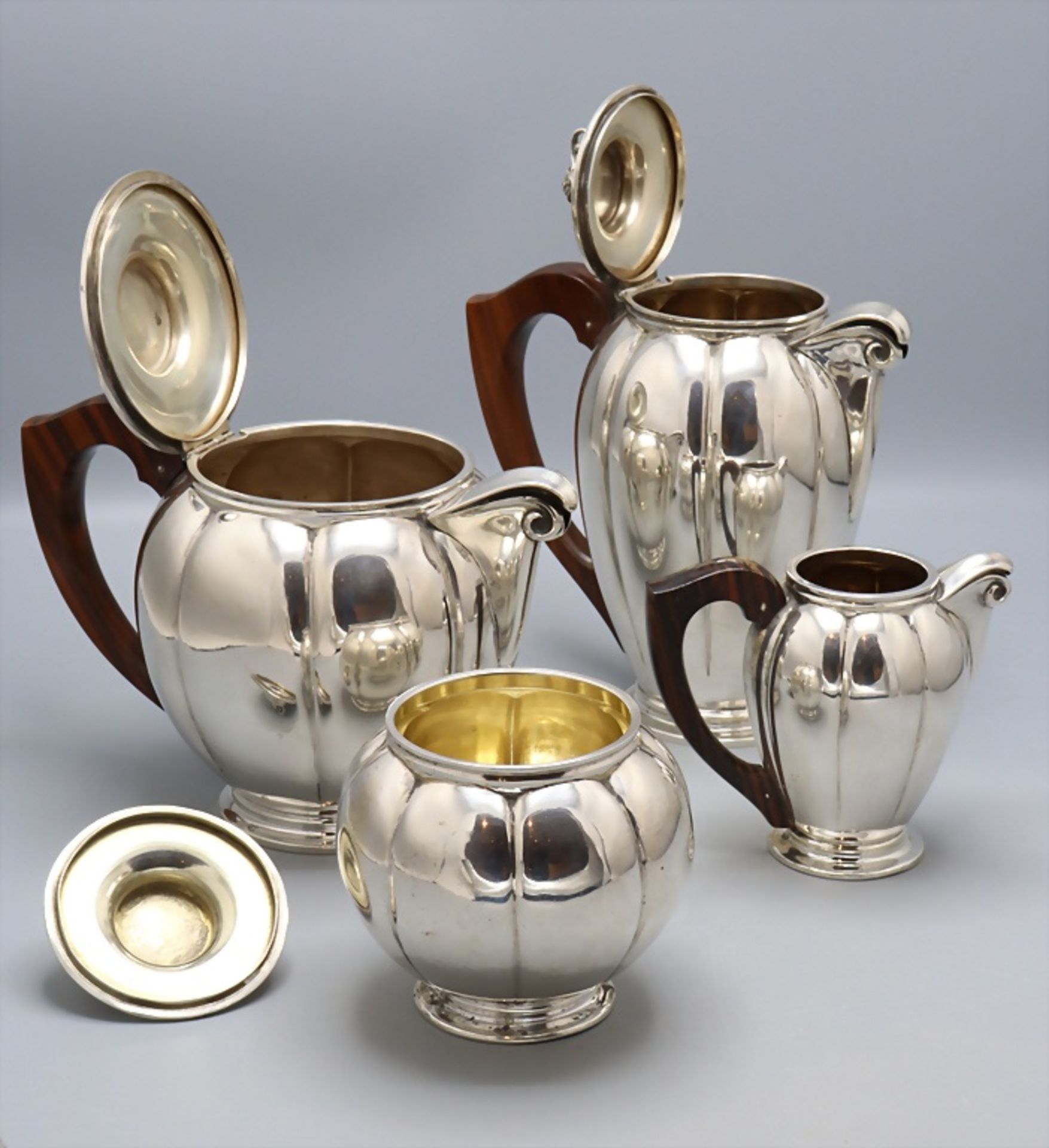 Art Déco Kaffee- und Teekern / An Art Déco silver coffee and tea set, um 1935 - Bild 2 aus 8