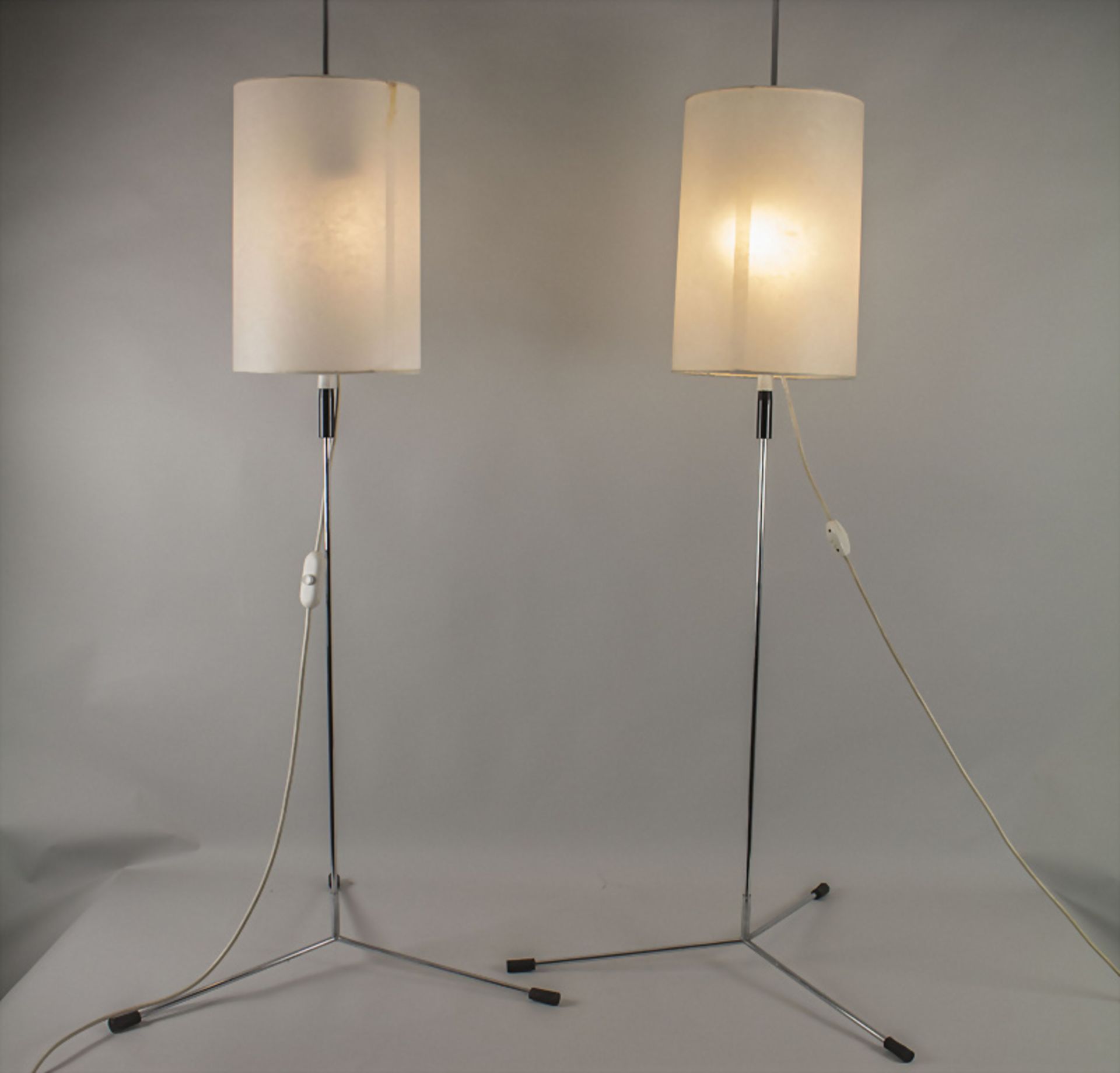 2 Designer Stehlampen / Two designer floor lamps, Firma Staff, 1960er Jahre