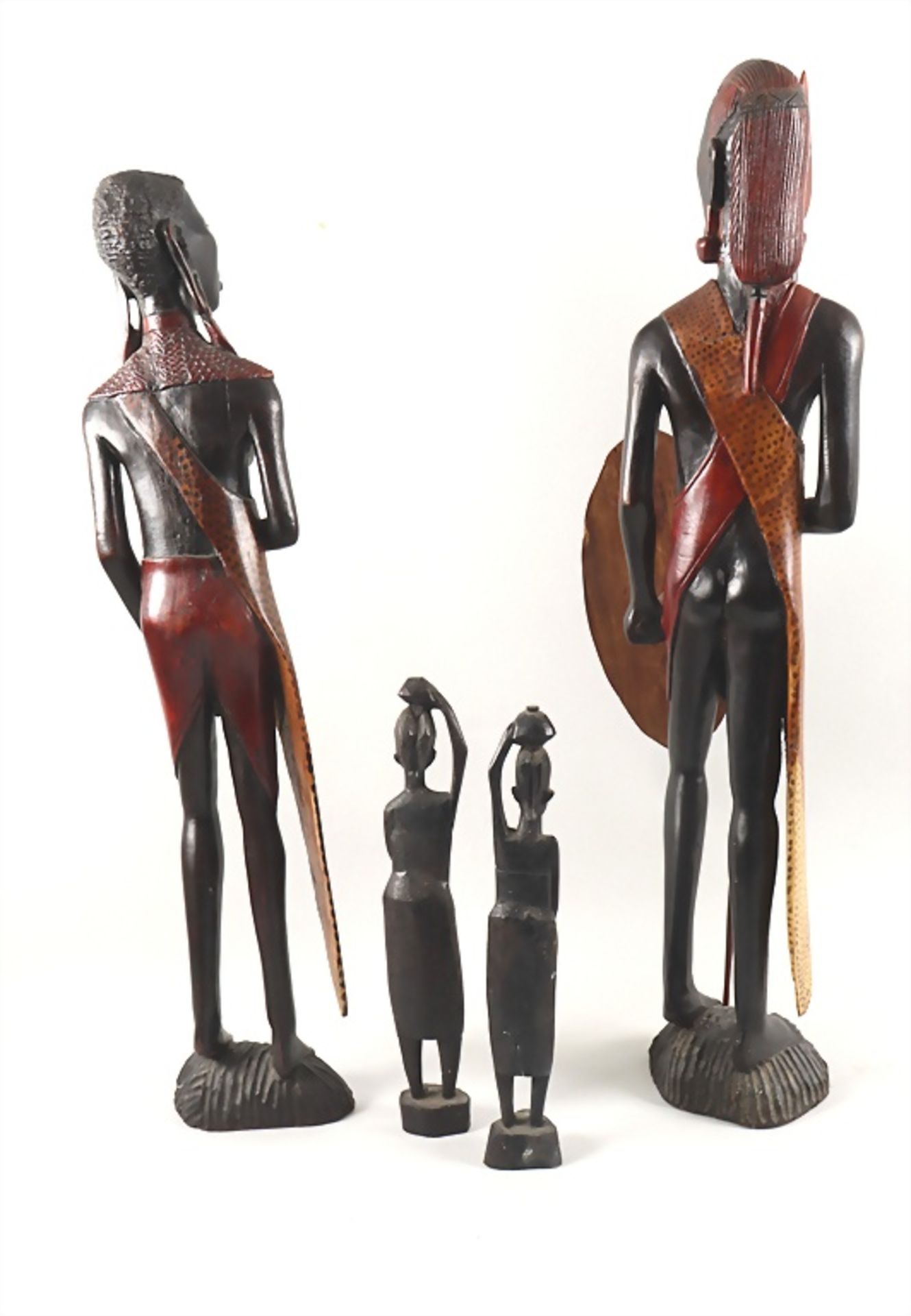 Vier afrikanische Skulpturen / 4 African wooden sculptures - Image 2 of 6