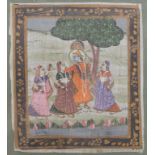 Seidenmalerei / A silk painting, wohl Indien