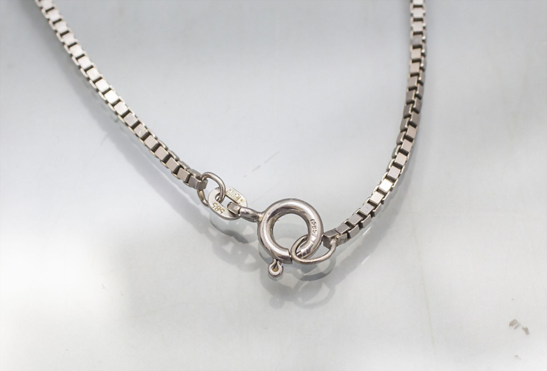 Weißgoldkette mit Perlenanhänger / A 14 ct white gold necklace with pearl pendant - Image 4 of 4