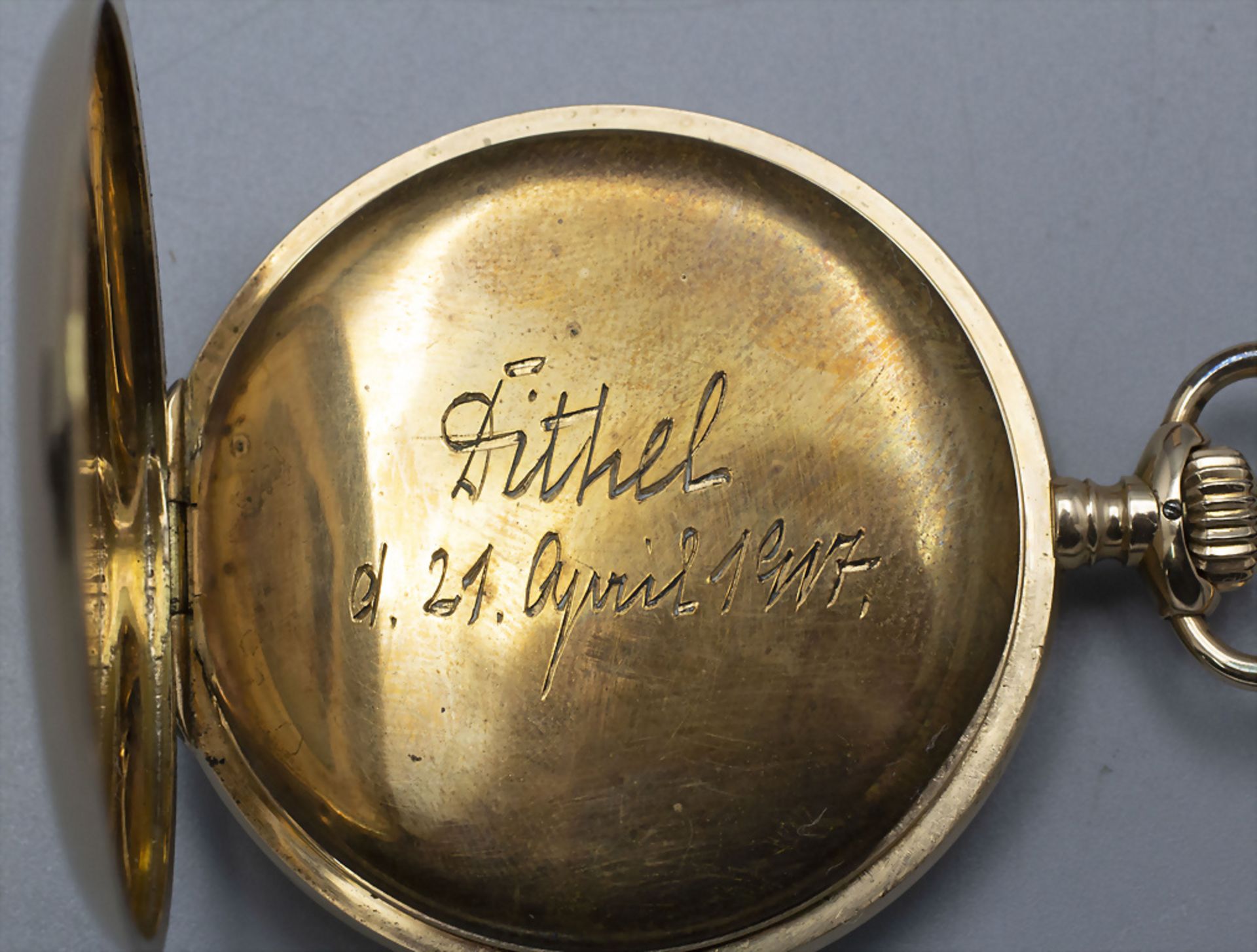 Savonette / Taschenuhr / A 14 ct gold pocket watch, Longines, Schweiz / Swiss, um 1920 - Image 6 of 10