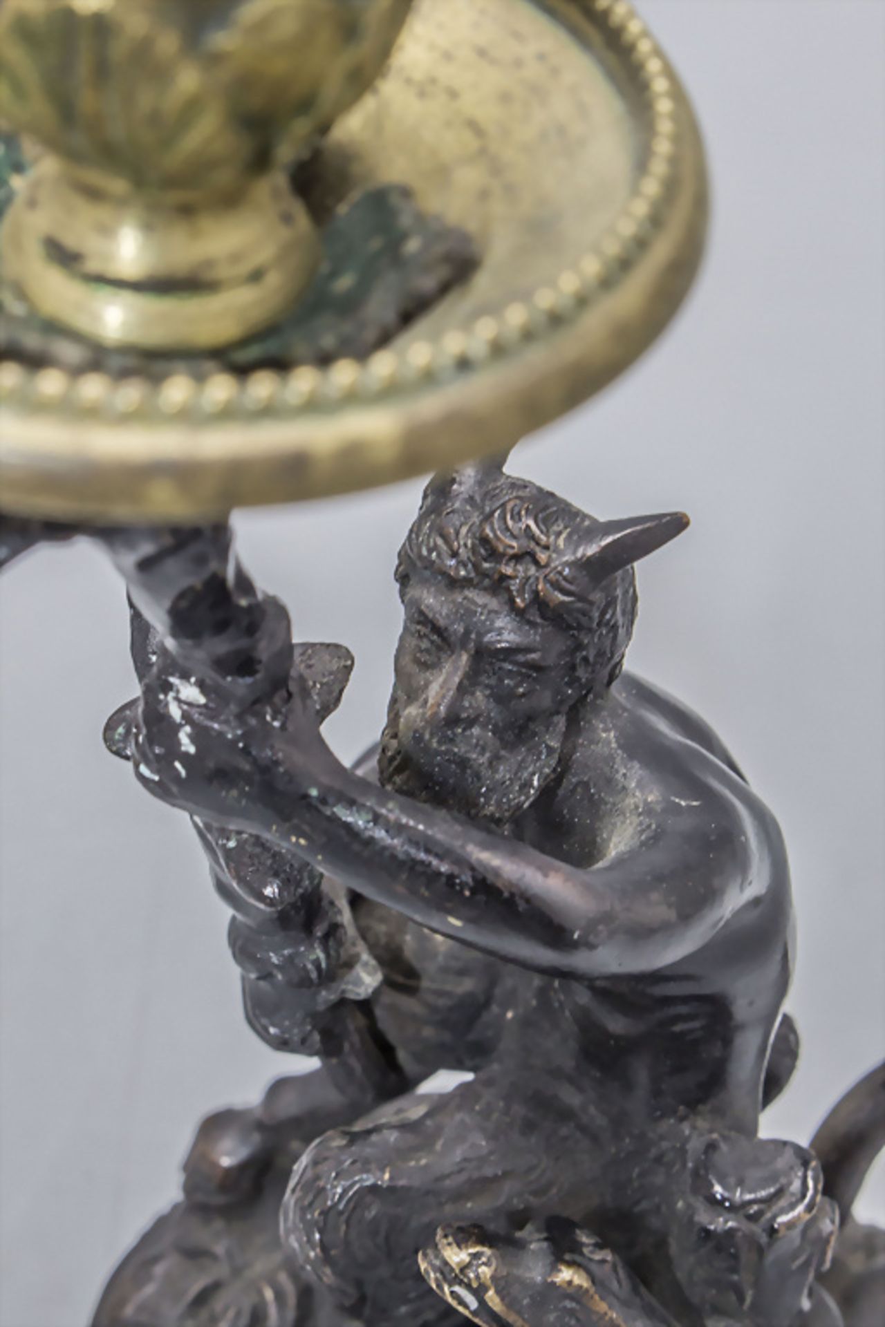 Bronze Figurenleuchter 'Satan' / A bronze figural candle holder 'Satan', um 1900 - Image 2 of 5
