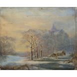 Künstler des 19. Jh., 'Winterlandschaft mit Burg' / 'Winter landscape with a castle', 1865
