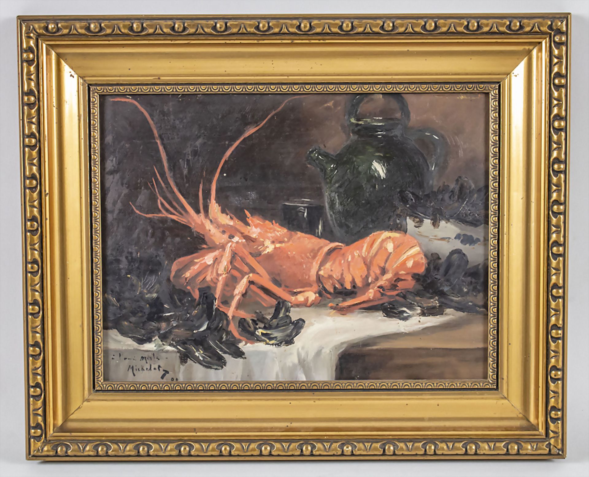 Unbekannter Signaturist des 19./20. Jh., 'Stillleben mit Hummer' / 'A still life with lobster' - Bild 2 aus 4