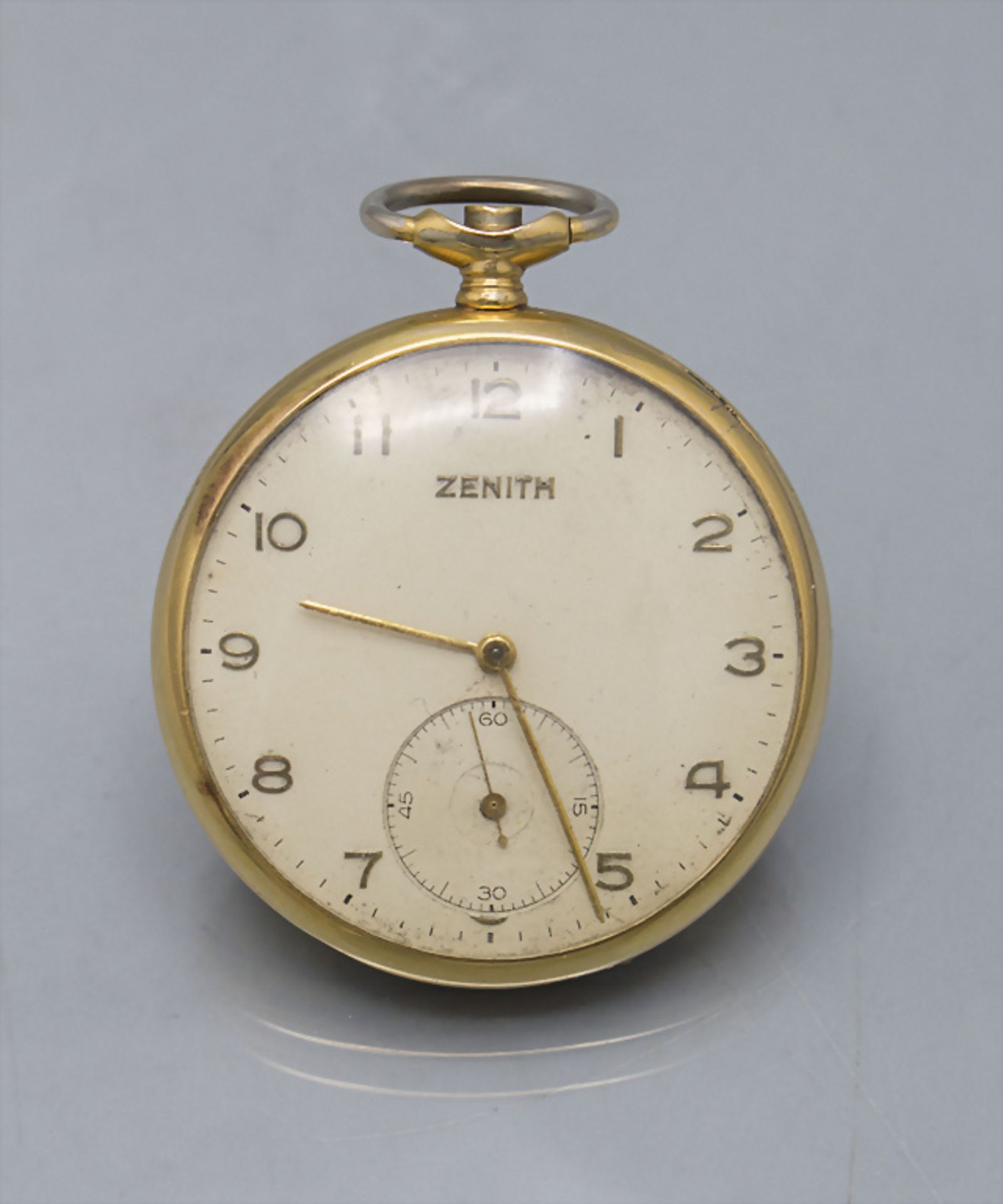 Taschenuhr mit 14 Kt Gold Kette / A pocket watch with a 14 ct gold chain, Zenith, Swiss, um 1950