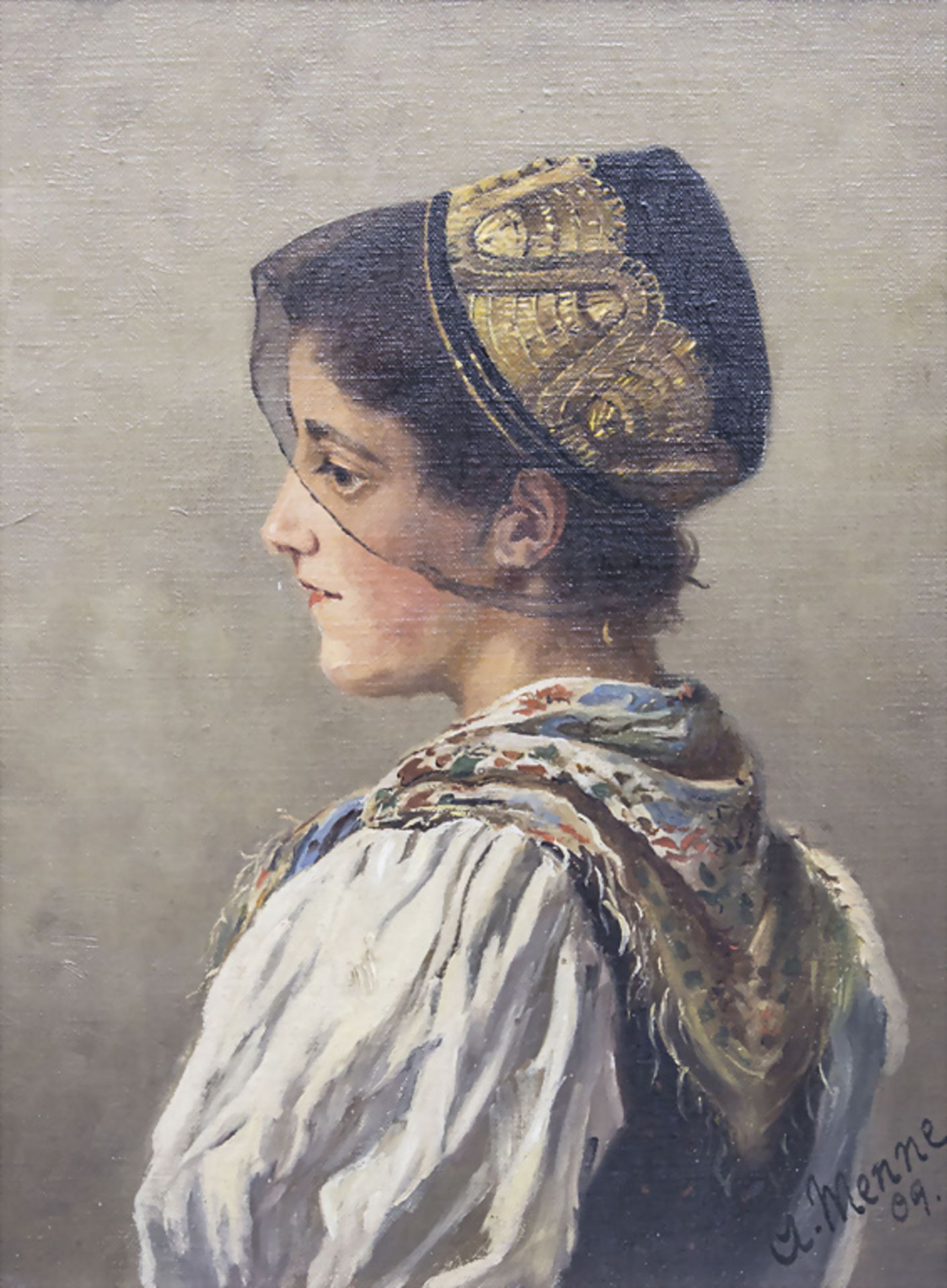 Signaturist des 20. Jh., Damenporträt / A portrait of a lady, um 1909