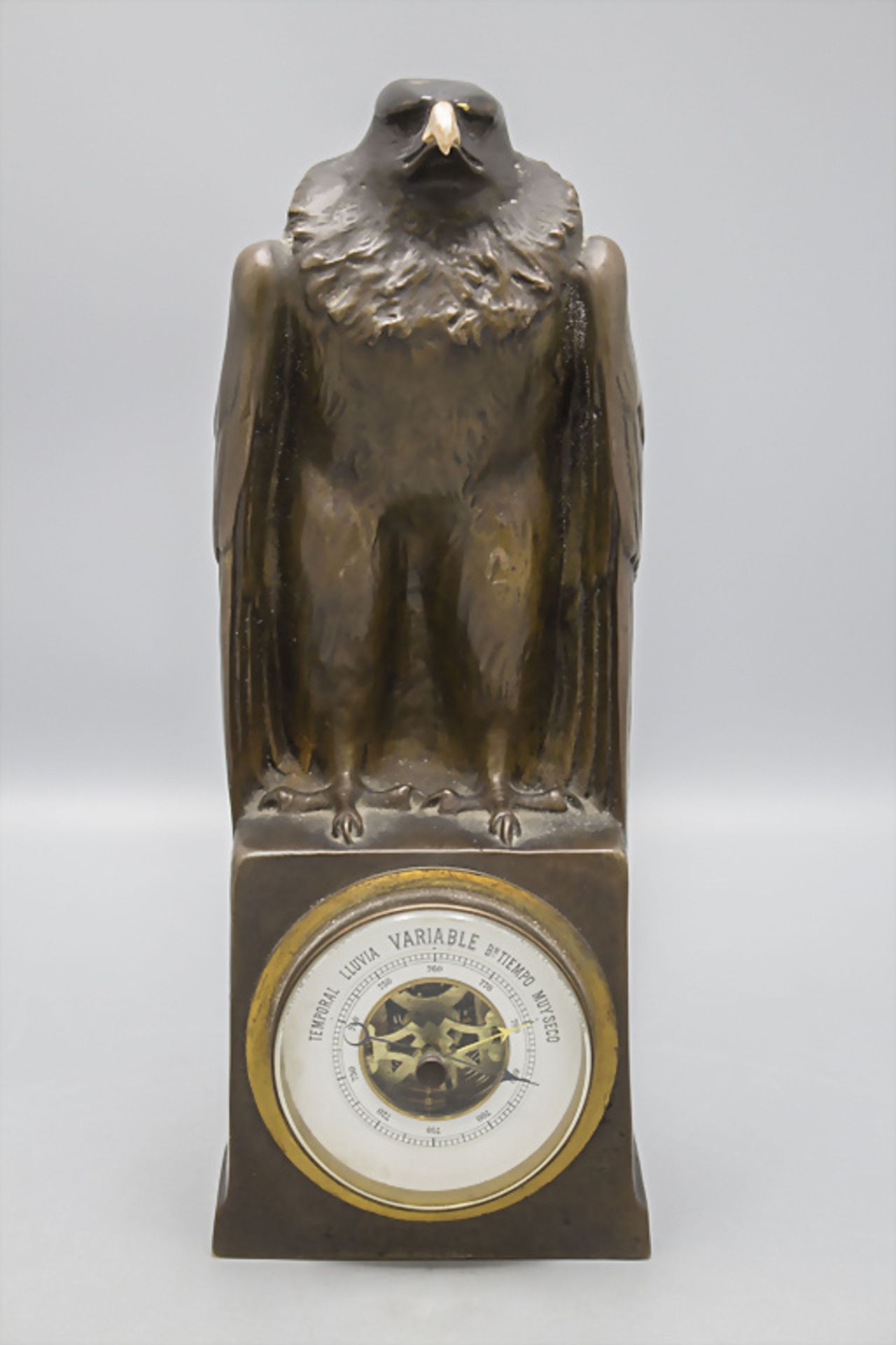 Jugendstil Bronze 'Adler mit Barometer' / An Art Nouveau bronze barometer with an eagle, Anton ...