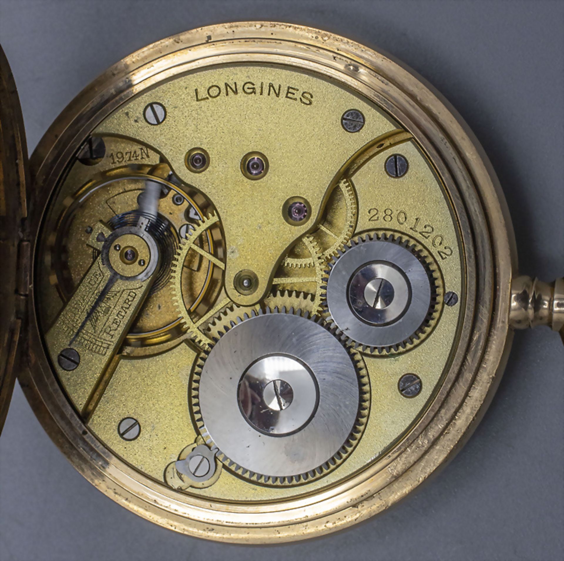 Savonette / Taschenuhr / A 14 ct gold pocket watch, Longines, Schweiz / Swiss, um 1920 - Image 3 of 10