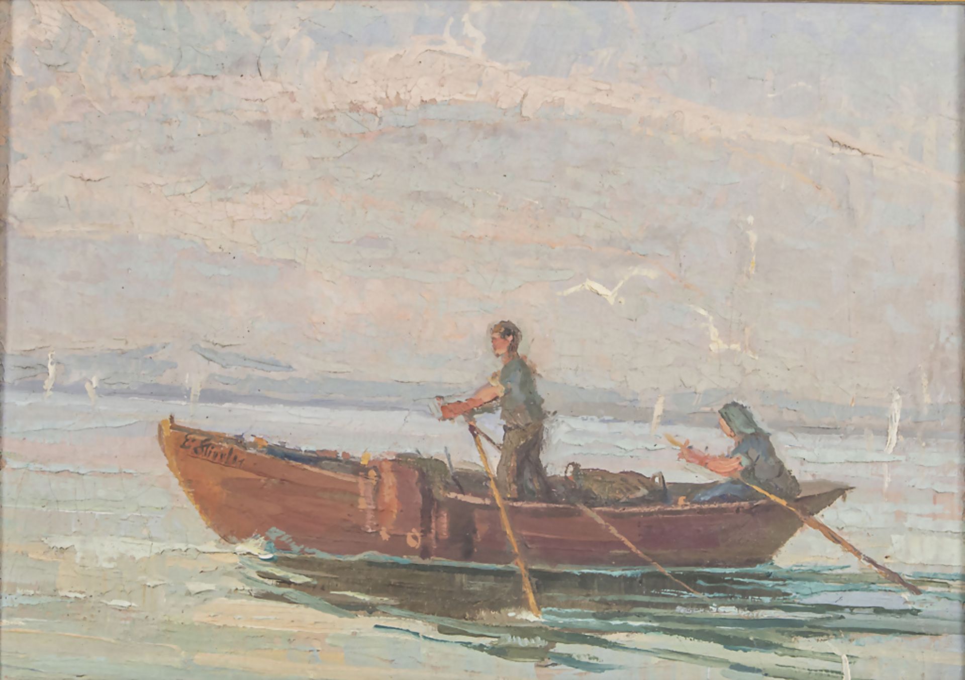 Unbekannter Künstler des 19./20. Jh., 'Das Ruderboot' / 'The rowing boat', wohl Italien