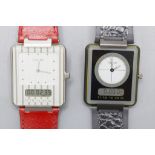2 Armbanduhren / 2 wristwatches, 'Tissot Two-Timer, Schweiz / Swiss, um 1980