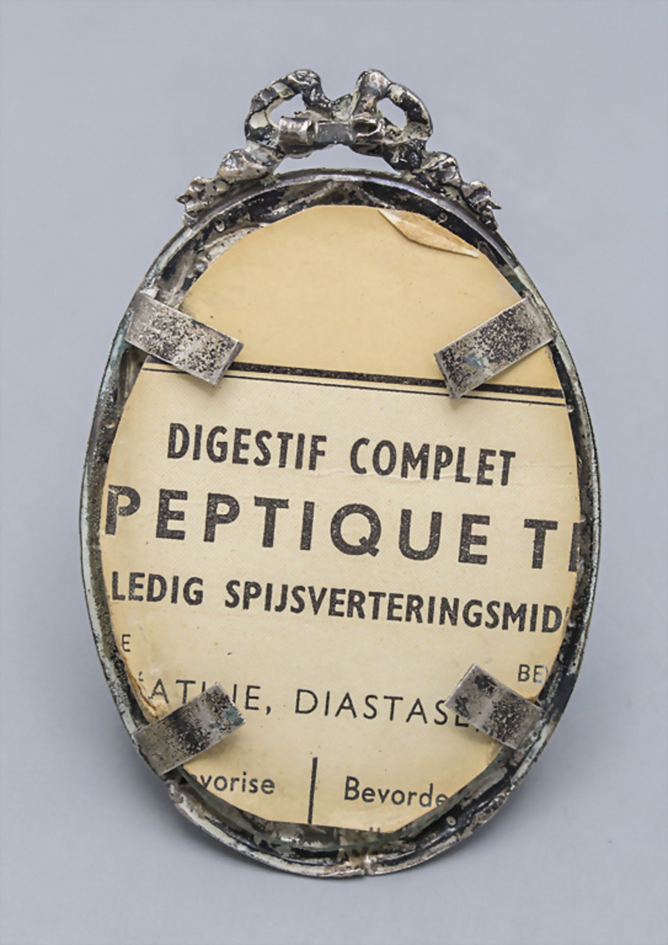 Ovaler Miniatur Silberrahmen / An oval miniature silver frame, wohl Frankreich, 19. Jh. - Image 2 of 2