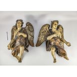 Paar Engel / A wooden pair of angels, 19. Jh.