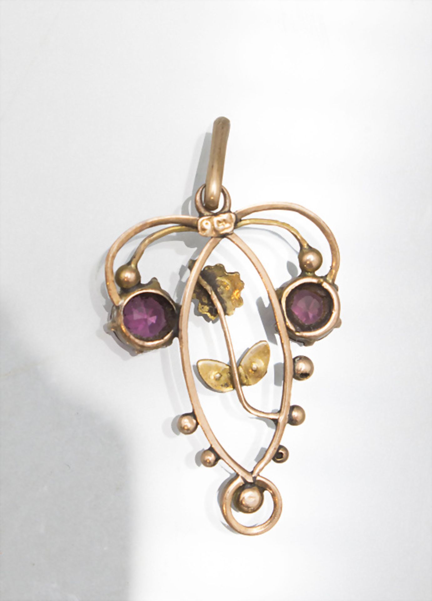 Jugendstil Anhänger mit kleiner Blüte / An Art Nouveau pendant with a small flower, England, ... - Bild 2 aus 2