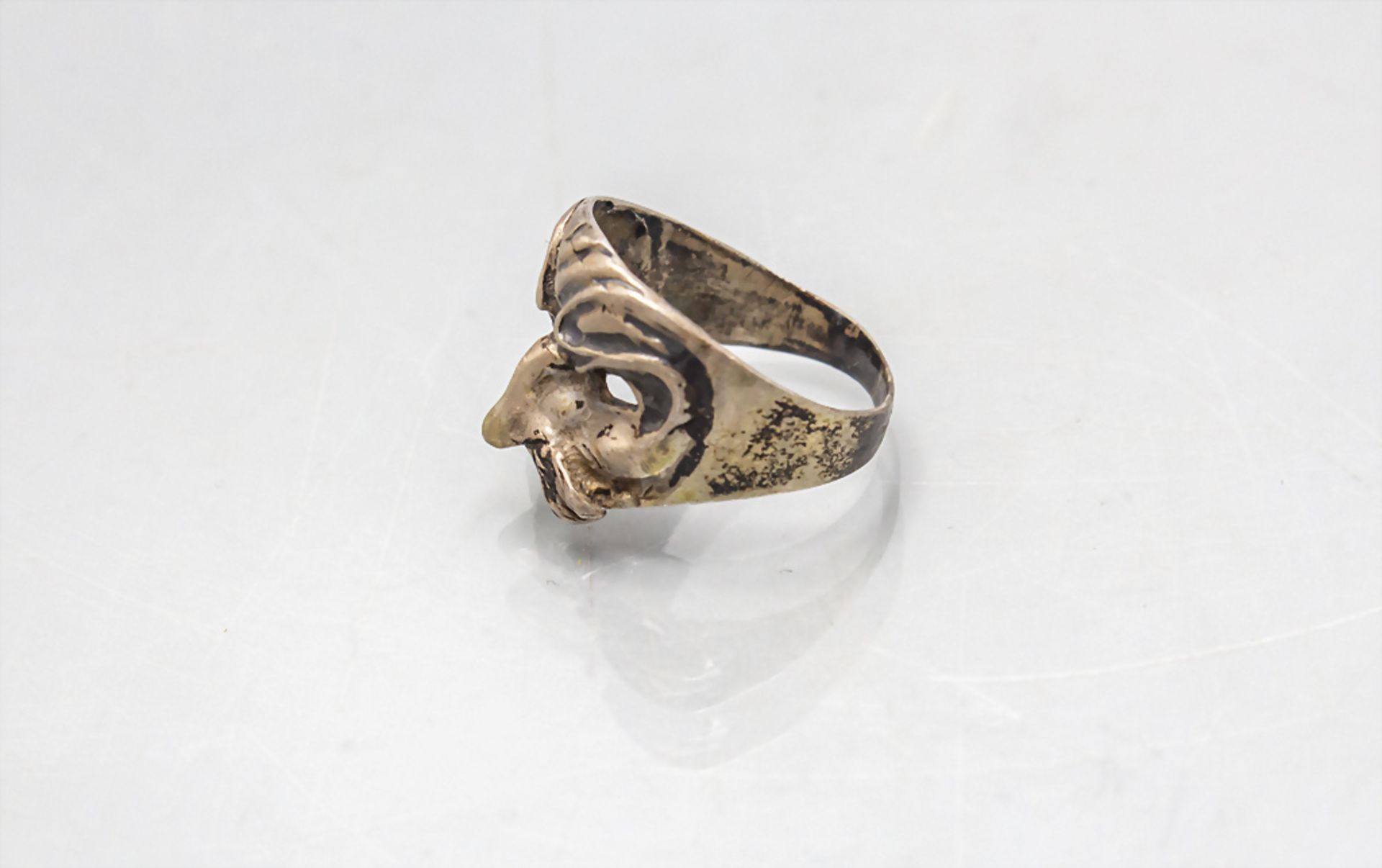 Maskenring / A silver ring with a mask, Vizenza, Italien, wohl 1970/80er Jahre - Bild 2 aus 3