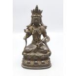 Bronzeskulptur Bodhisattva Guanjin / A Bodhisattva Guanjin bronze, China Ming Dynastie 17./18. Jh.