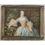 Miniatur Porträt 'Madame de Pompadour' / A miniature portrait of 'Madame de Pompadour', nach ...