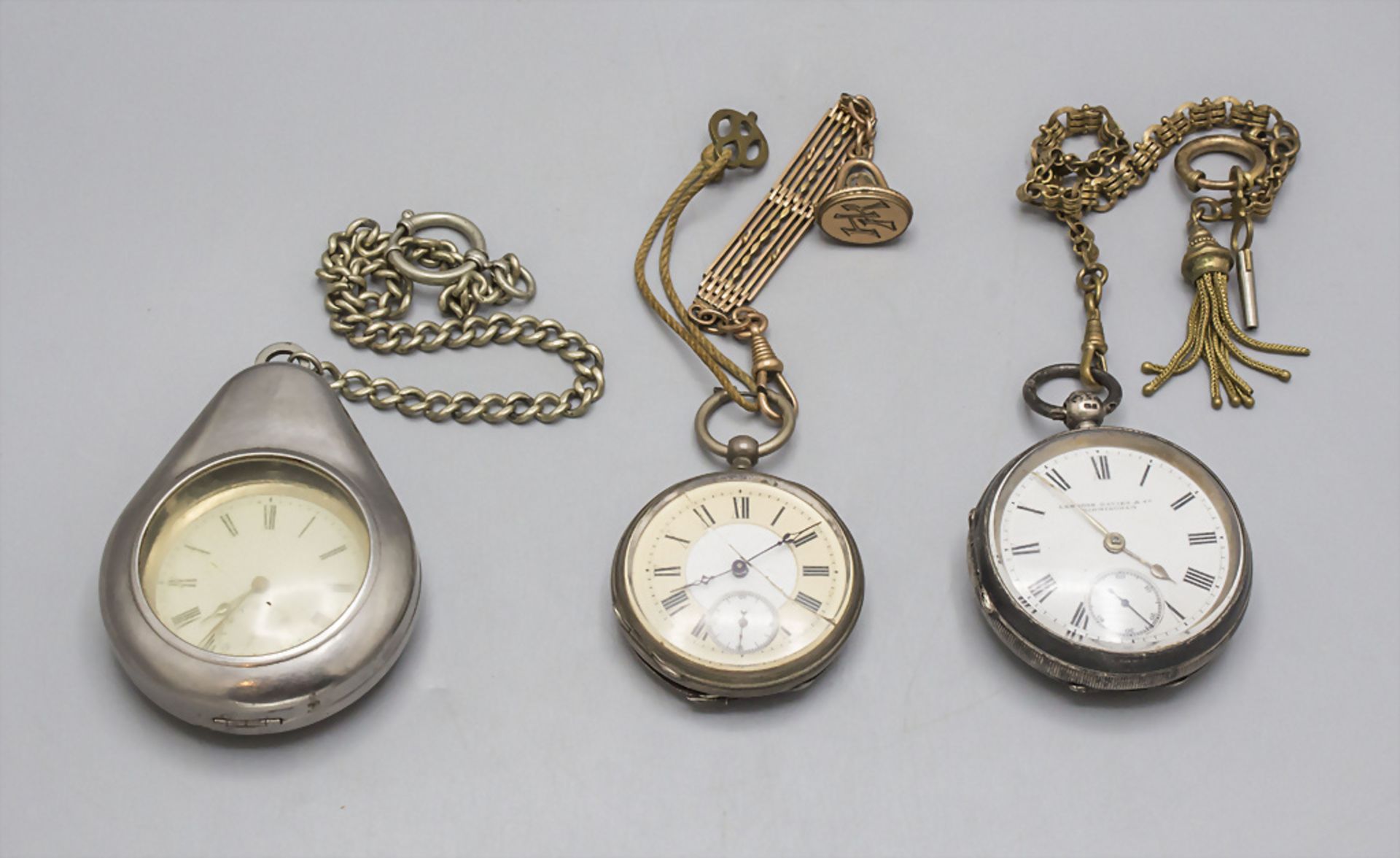 3 Taschenuhren / 3 Pocket watches, Ende 19. / Anfang 20. Jh.