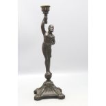 Bronze Figurenleuchter 'Herakles' / A bronze figural candle holder 'Heracles'