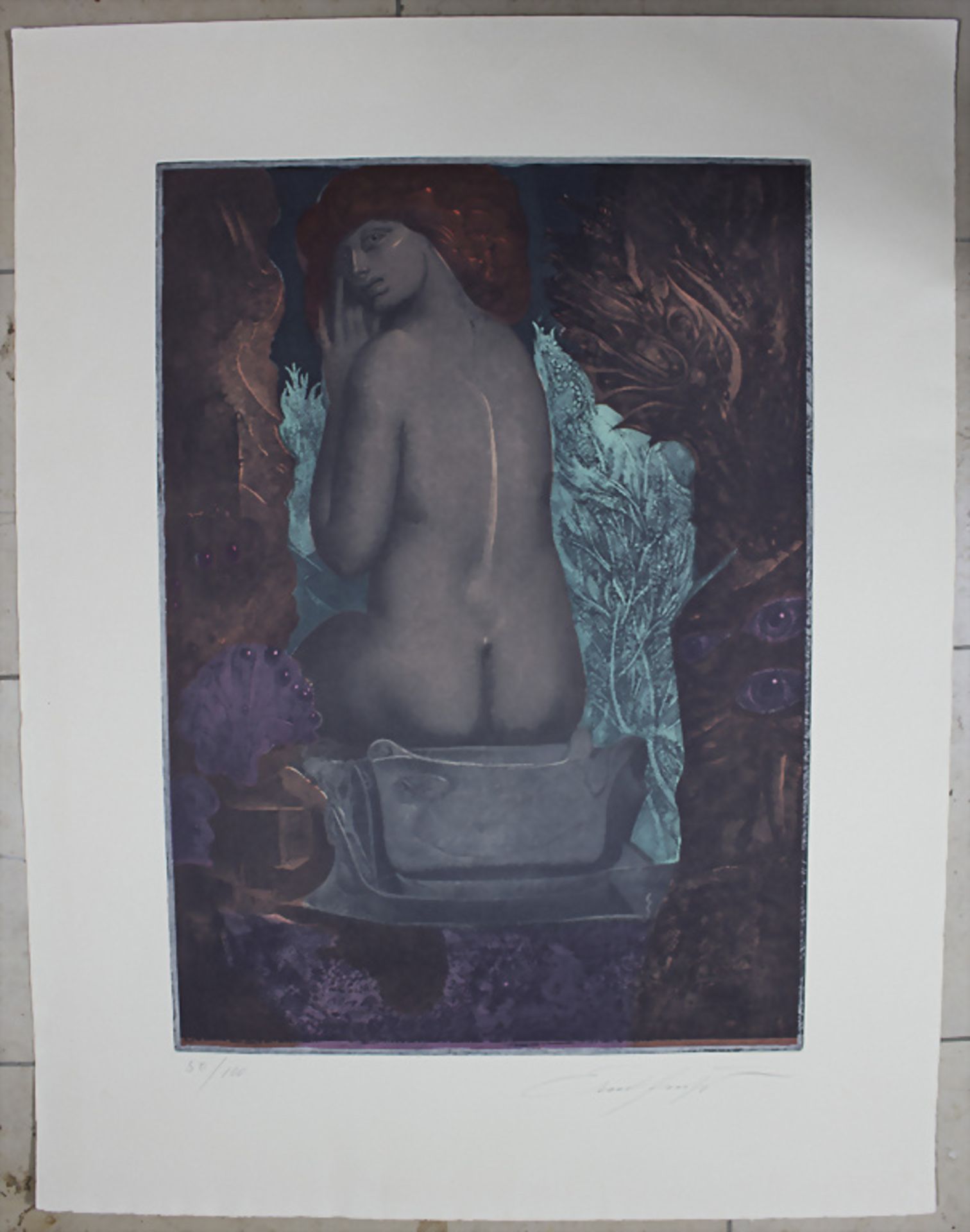Phantastischer Realismus, Ernst Fuchs (1930-2015), 'Frauenrückenakt' / 'Female rear nude', 2. ... - Image 2 of 4