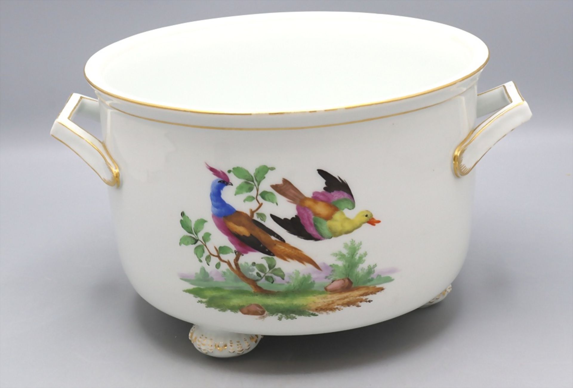 Cachepot / A flower pot with birds and insects, Meissen, 1. Hälfte 19. Jh. - Bild 2 aus 9