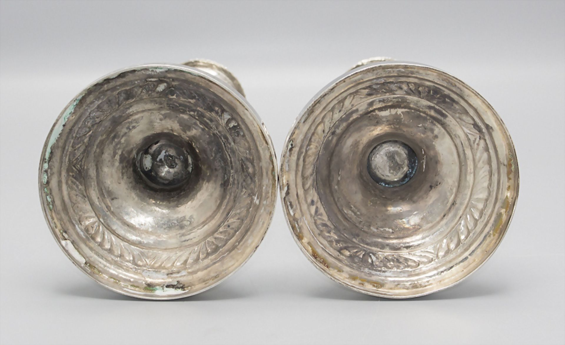 Paar Silber Kerzenleuchter / A pair of silver candlesticks, Moskau/Moscow, 1853 - Bild 3 aus 7