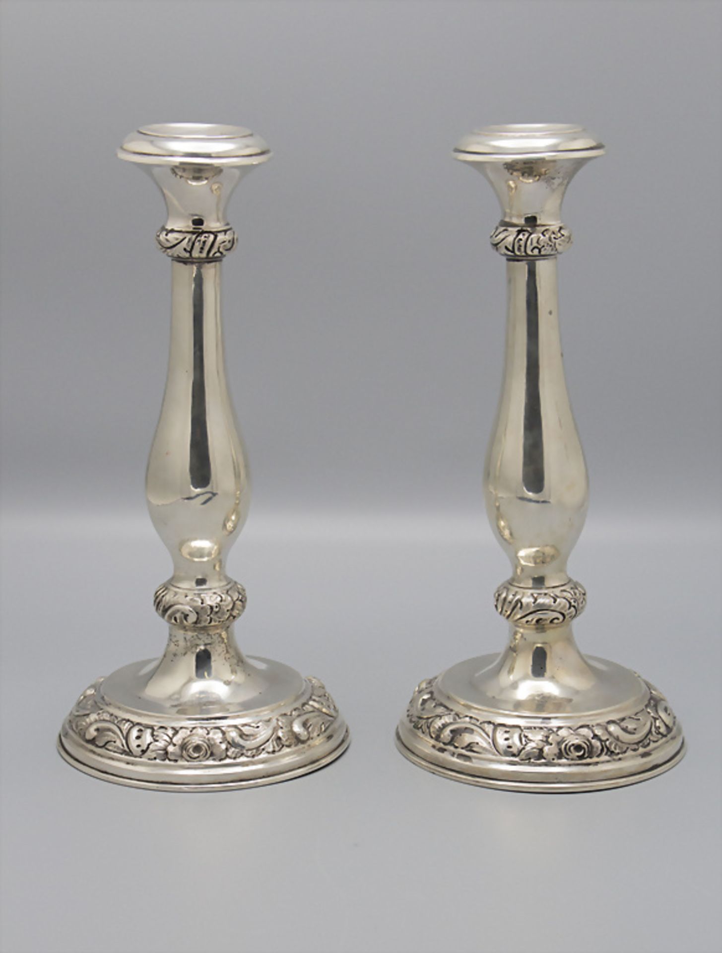 Paar Kerzenleuchter / A pair of silver candlesticks, Gottlieb Kundtner, Pozsony/Bratislava, 1860