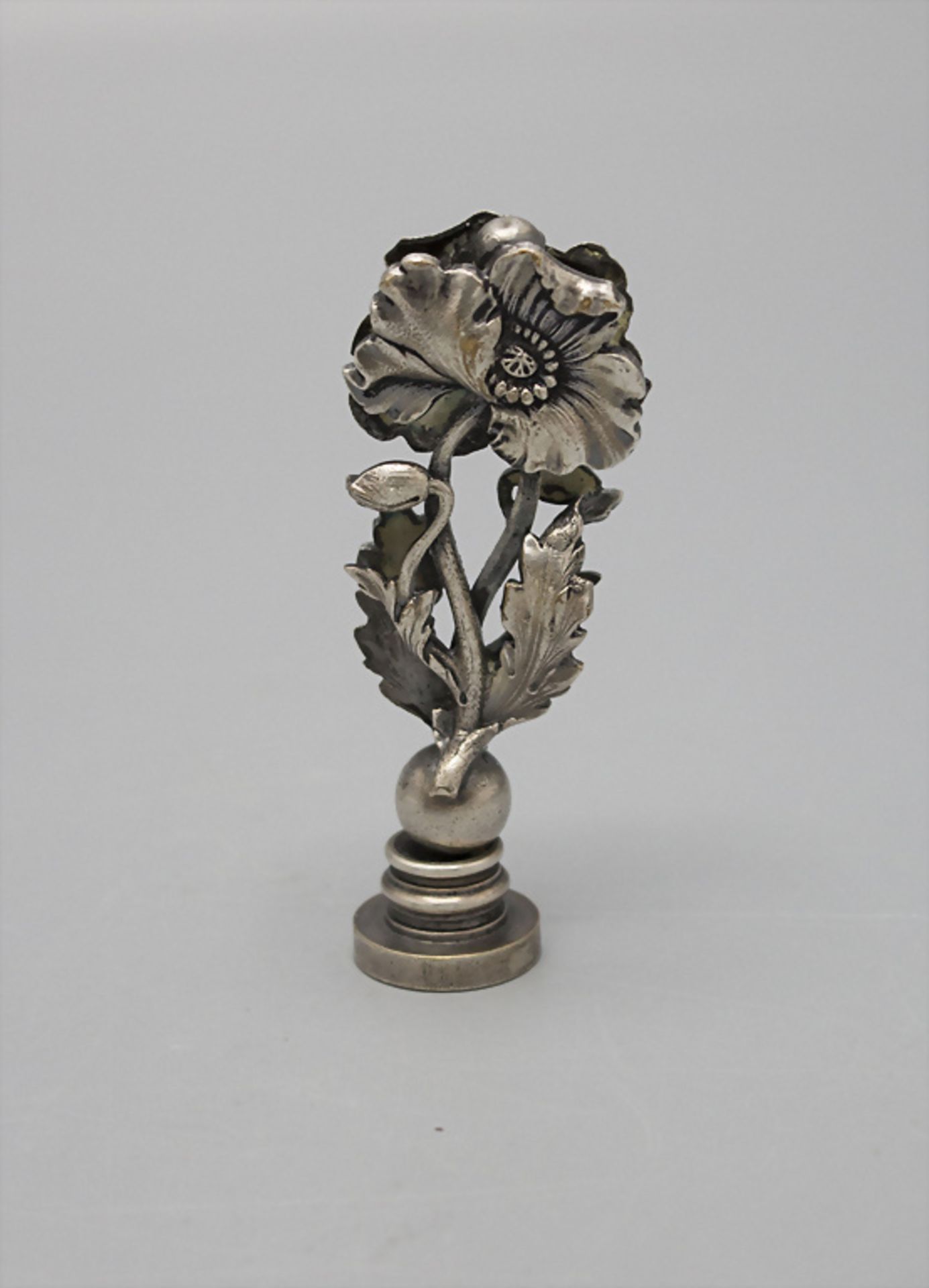 Jugendstil Petschaft mit Mohnblume / An Art Nouveau signet with poppy flower, Frankreich, um 1900