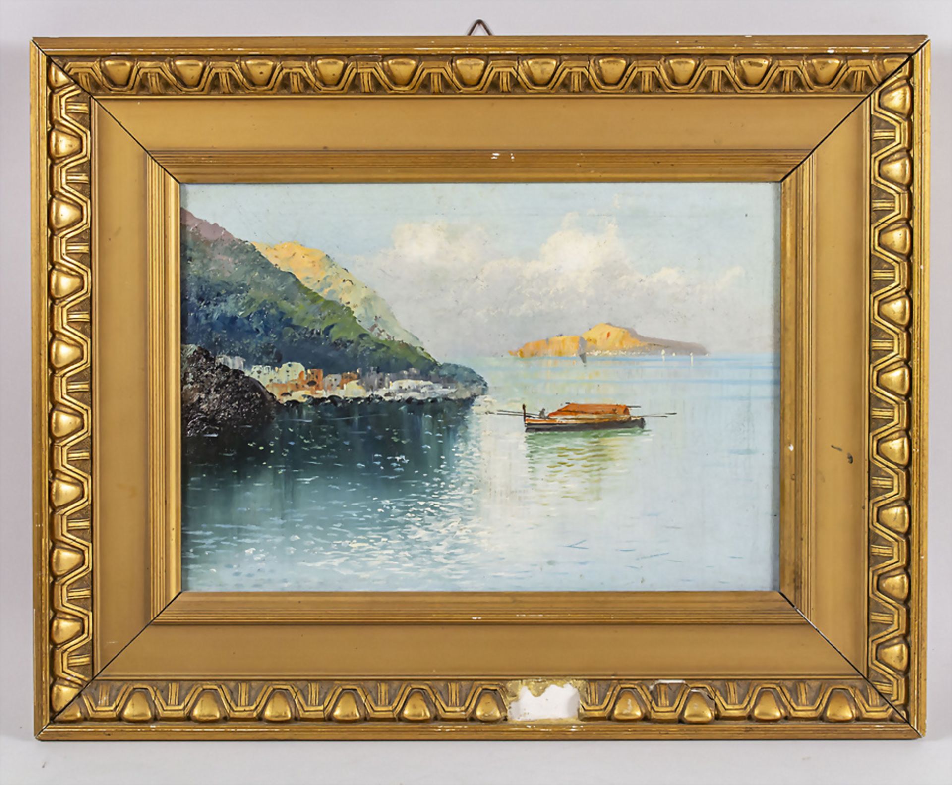 Unbekannter Künstler des 19. Jh., 'Fischerboot vor Capri' / 'A fishing boat in front of Capri' - Image 2 of 5