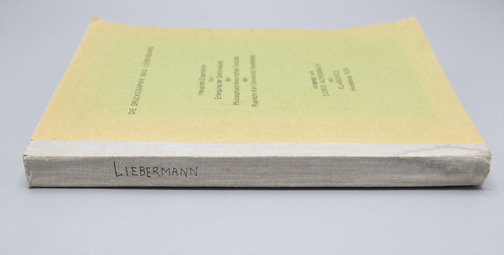 Sigrid Achenbach: 'Die Druckgrafik Max Liebermanns', Dissertation, Heidelberg, 1974 - Bild 2 aus 6