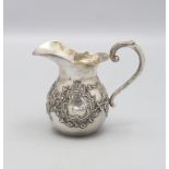 Milchkännchen mit Blütenzweigen / A silver milk jug with flower branches, um 1880