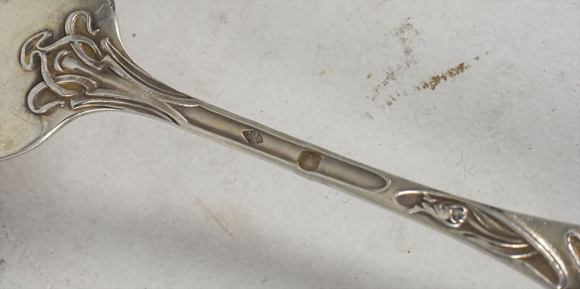 144 tlg. Jugendstil Besteck / A set of 144 pieces of silver Art Nouveau cutlery, MORAND, ... - Bild 12 aus 16