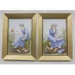 Zwei Bildplatten/A Pair Of Art Nouveau Porcelain Plaques, Karl Ens, Volkstedt, um 1900