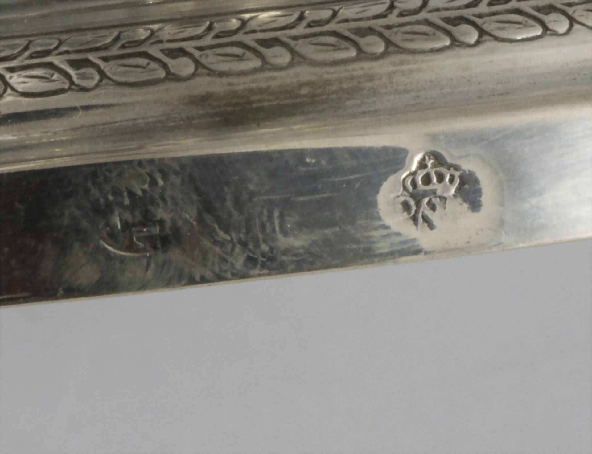 Paar Empire Kerzenleuchter / Paire de bougeoirs en argent massif, Turin / Torino, um 1809 - Bild 5 aus 10