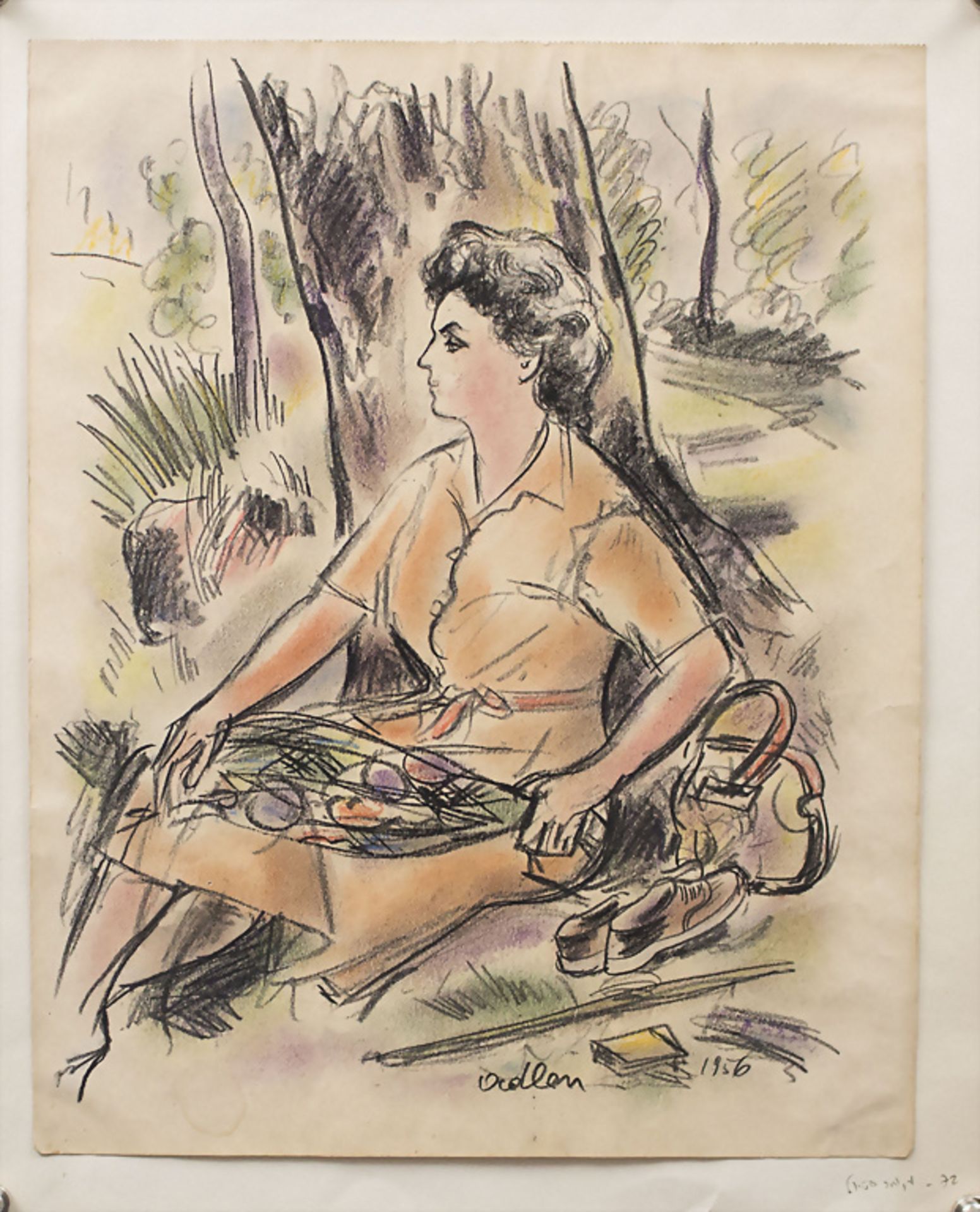 Michel ADLEN (1898-1980), 'Die rastende Wanderin' / 'A resting hiker', 1956