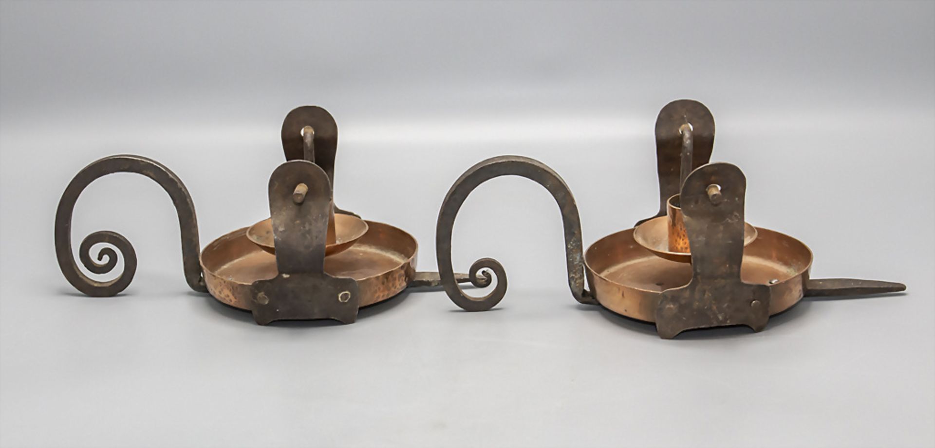 Paar Jugendstil Handleuchter / A pair of Art Nouveau candle holders, um 1910 - Bild 4 aus 6